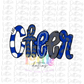 Cheer Png - Cheer Sublimation File - Royal Blue - Instant download - Digital Download