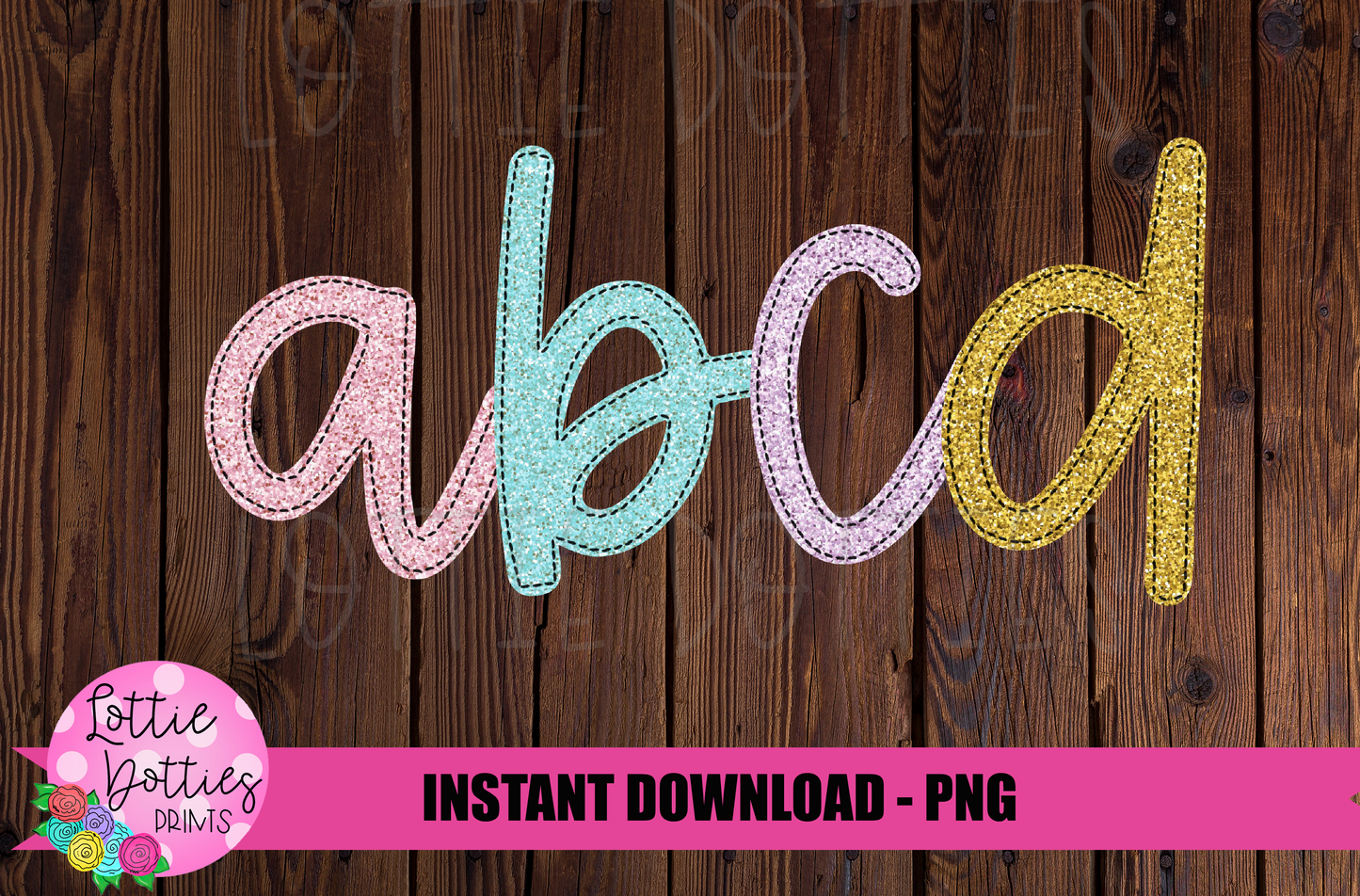 Glitter Faux Applique Alphabet - Alpha Pack - Alphabet Clipart - Instant Download - Rainbow