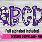 Purple and White Hand Lettered Alphabet - Alpha Pack - Alphabet Clipart - Instant Download  - Alpha Pack