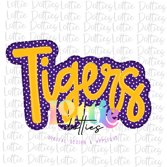 Tigers PNG - Tigers sublimation design - Digital Download - Purple and Gold