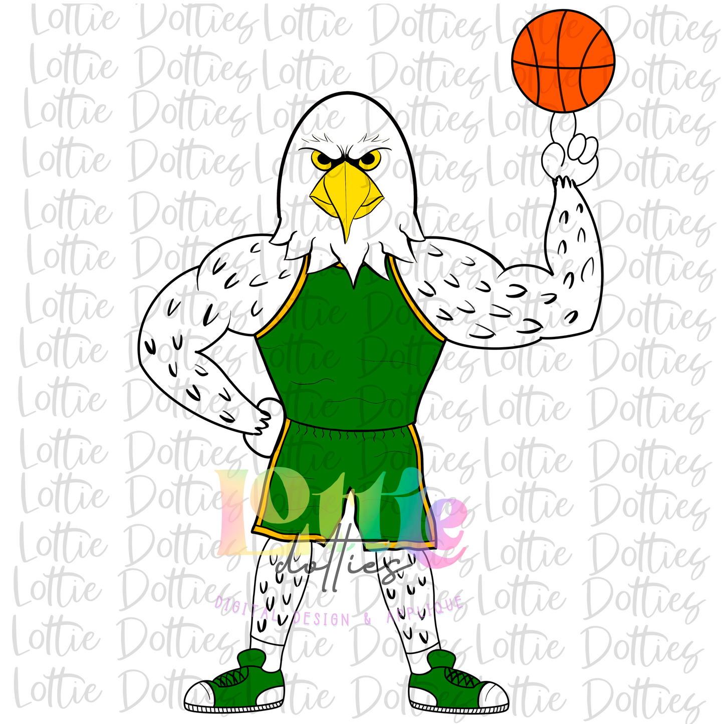 Green and Gold Eagles Basketball PNG - Green and Gold Eagles Sublimation - Digital Download