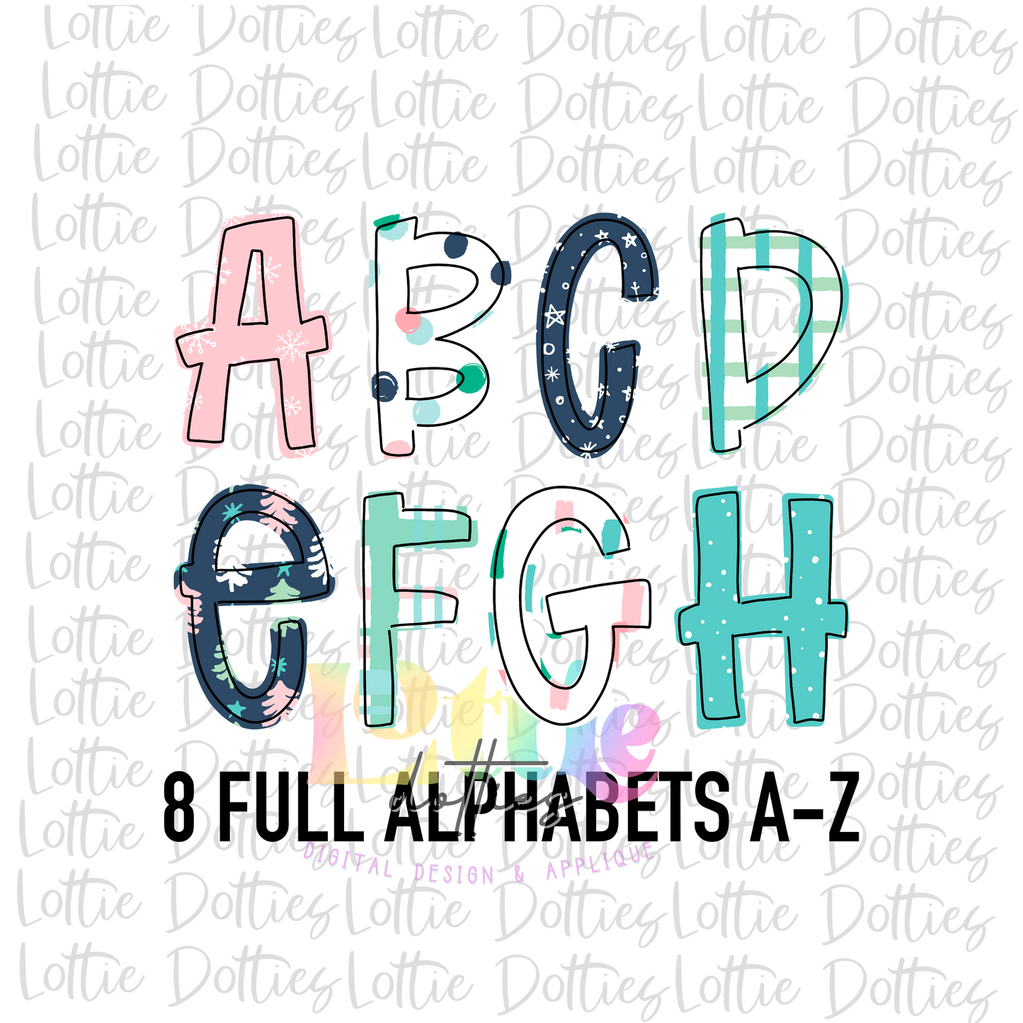 Christmas Alpha Pack - Alphabet Clipart - Instant Download