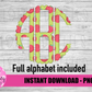 Apples Scallop Monogram Alphabet - Back to School Alpha Pack - Alphabet Clipart - Instant Download