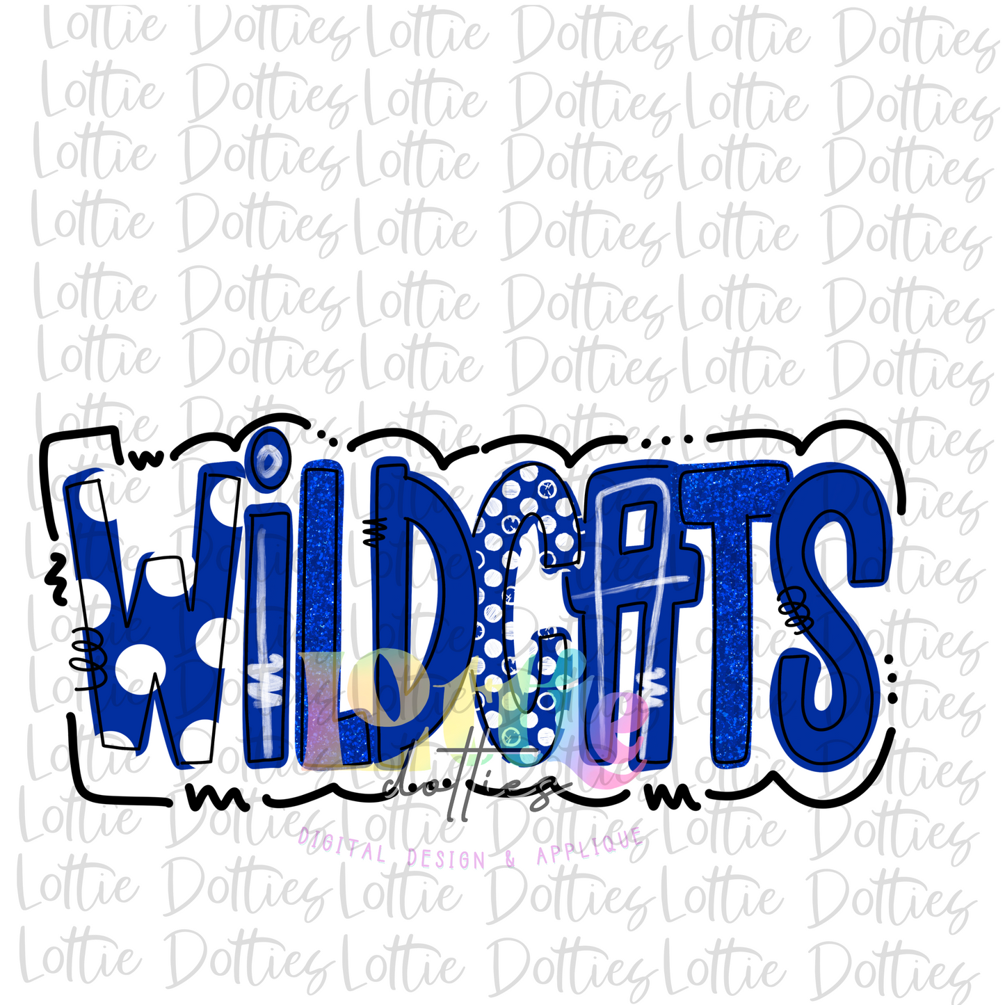 Wildcats Png - Wildcats Sublimation Design - Digital Download - Blue and White