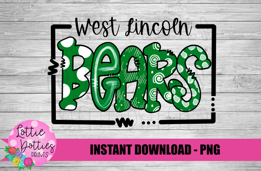 West Lincoln Bears PNG - Bears  sublimation design - Digital Download