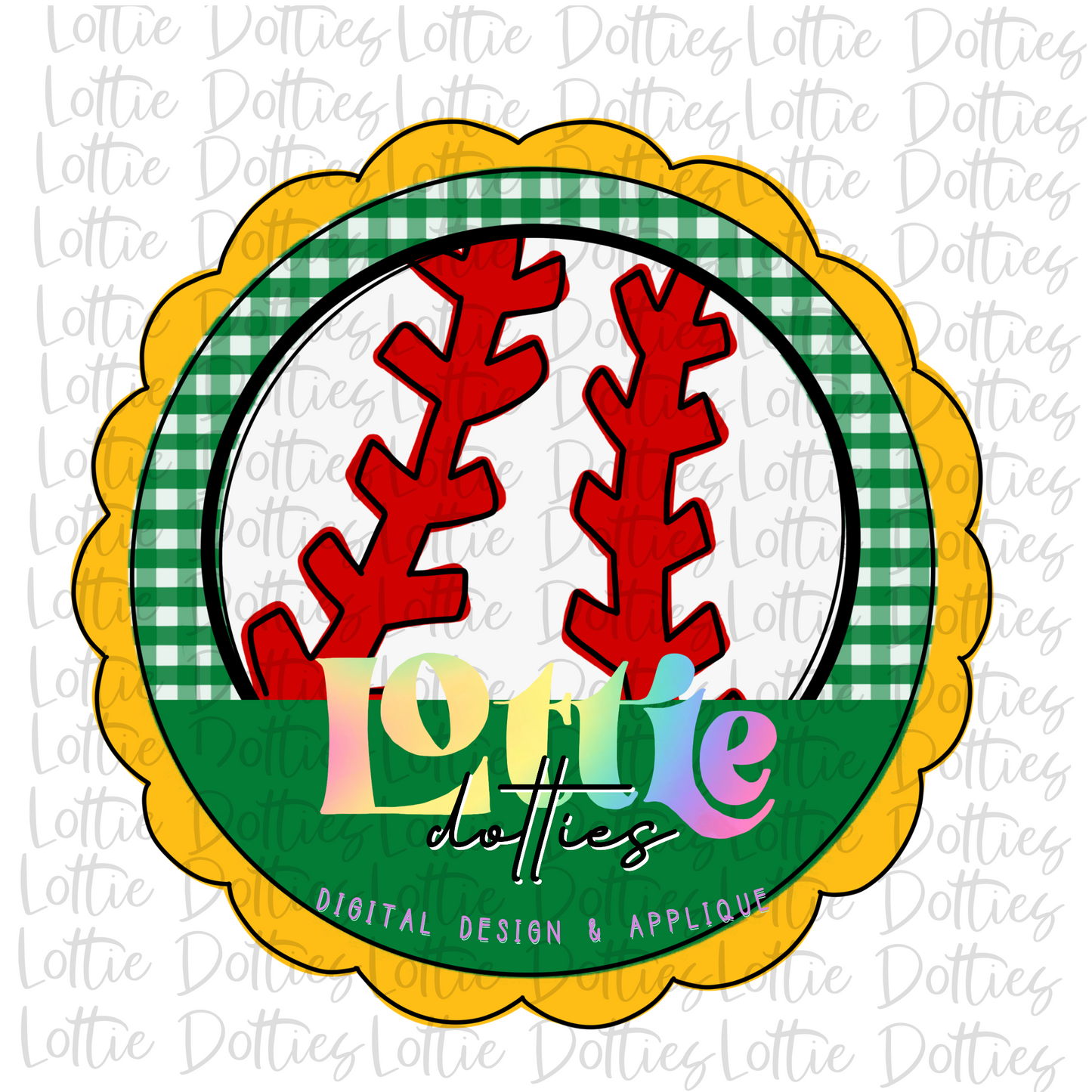 Baseball Circle  - PNG - Baseball Sublimation- Digital Download - Green and Gold