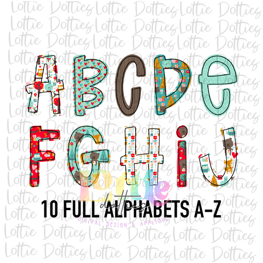 Woodland Valentine Alpha - Alpha Pack - Alphabet Clipart - Instant Download  - Alpha Pack