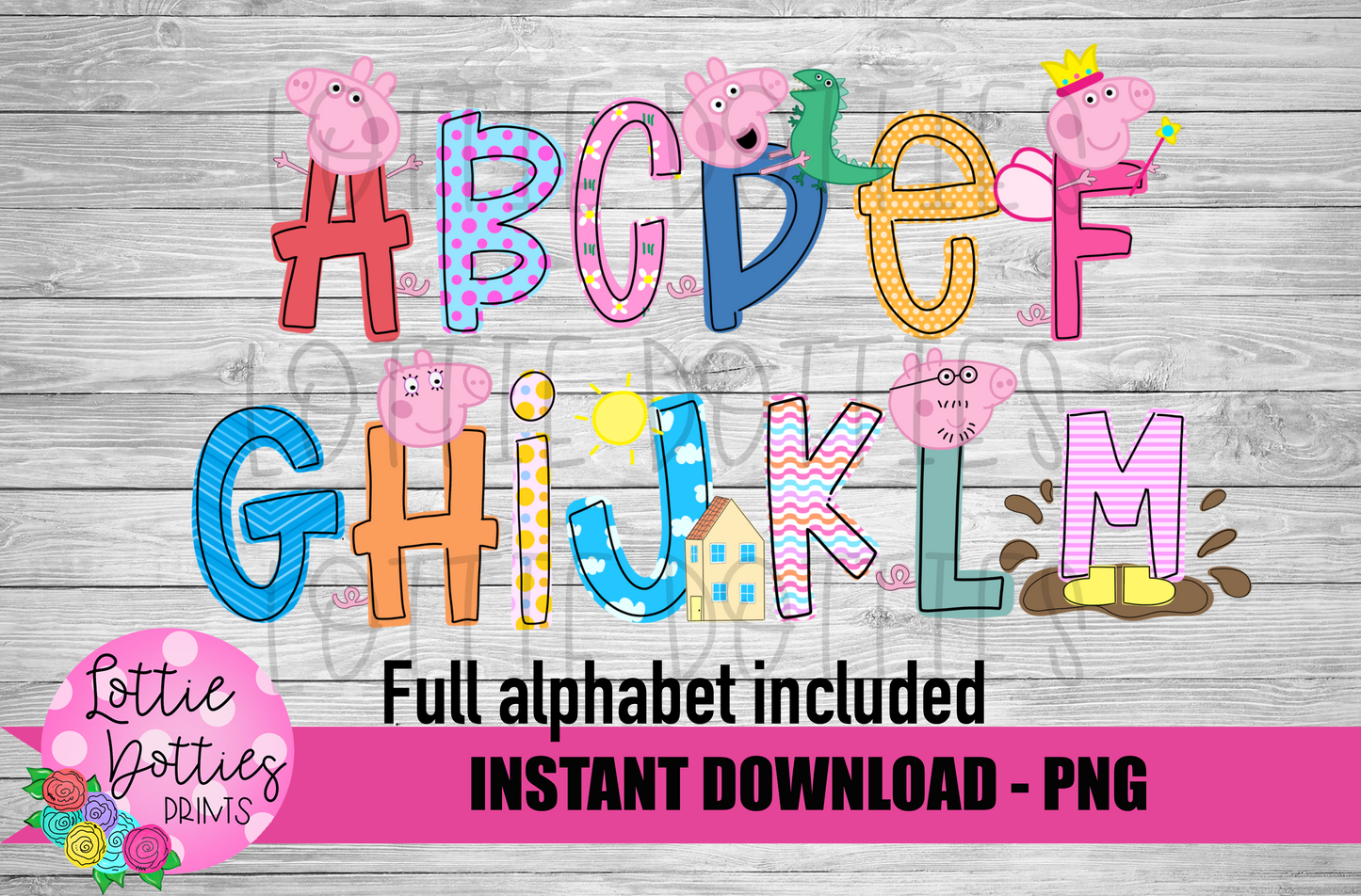 Pig inspired Alphabet - Alpha Pack - Alphabet Clipart - Instant Download  - Alpha Pack