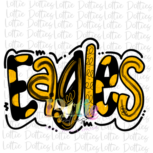 Eagles PNG - Eagles -  sublimation design - Digital Download - Black and Gold