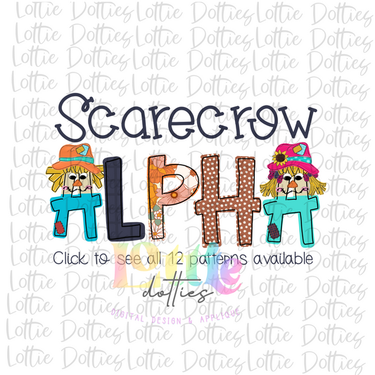 Scarecrow Alpha Pack - Scarecrow Alphabet - Fall Alpha Pack - PNG - Digital Download