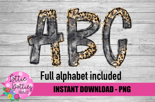 Leopard Hockey Alphabet - Alpha Pack - Alphabet Clipart - Instant Download  - Alpha Pack