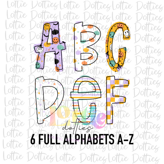 Halloween Smiles Alphabet - Alpha Pack - Alphabet Clipart - Instant Download  - Girl Alpha Pack