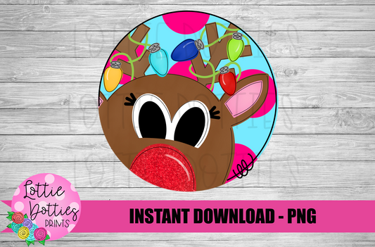 Girl Rudolph  Png - Christmas Sublimation Design- Digital Download