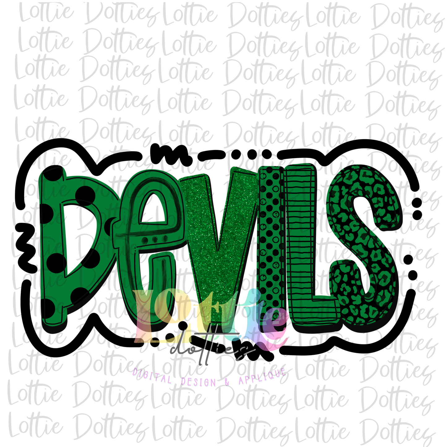 Devils Png - Devils Sublimation Design - Digital Download - Green and Black