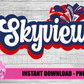 Skyview PNG - Skyline Sublimation design - Digital Download