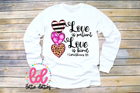 Love Is Patient Love Is Kind - Valentine's Day PNG - Sublimation