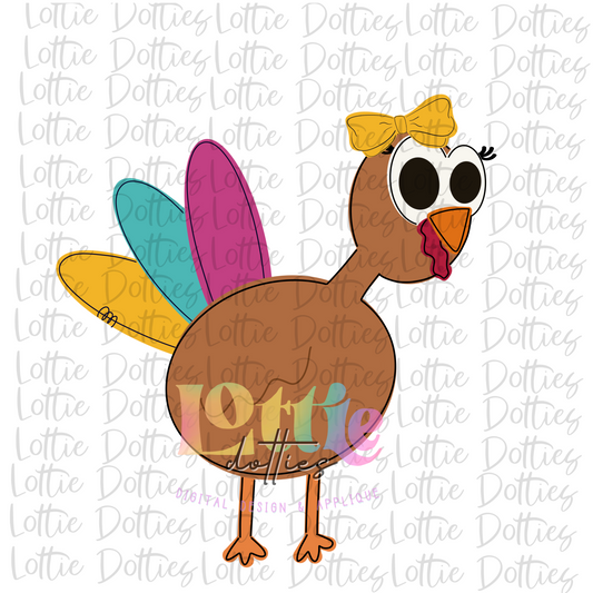 Turkey Girl Png - Thanksgiving Sublimation Design- Digital Download