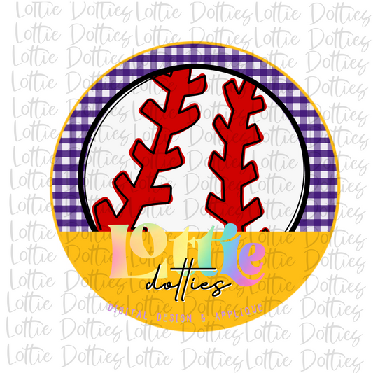 Baseball Circle  - PNG - Baseball Sublimation- Digital Download - Purple and Gold