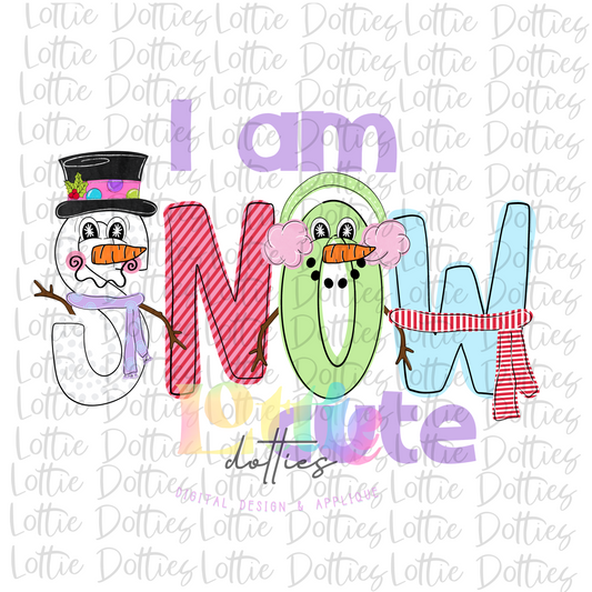 I am Snow Cute Purple - PNG - sublimation design - Digital Download