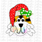 Tiger Santa Hat Black and Gold Girl Png - Sublimation Design- Digital Download