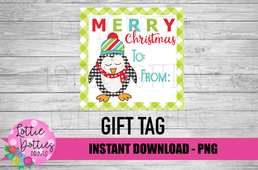 Christmas Gift Tag Png - Penguin Gift Tag - Christmas Gift tags