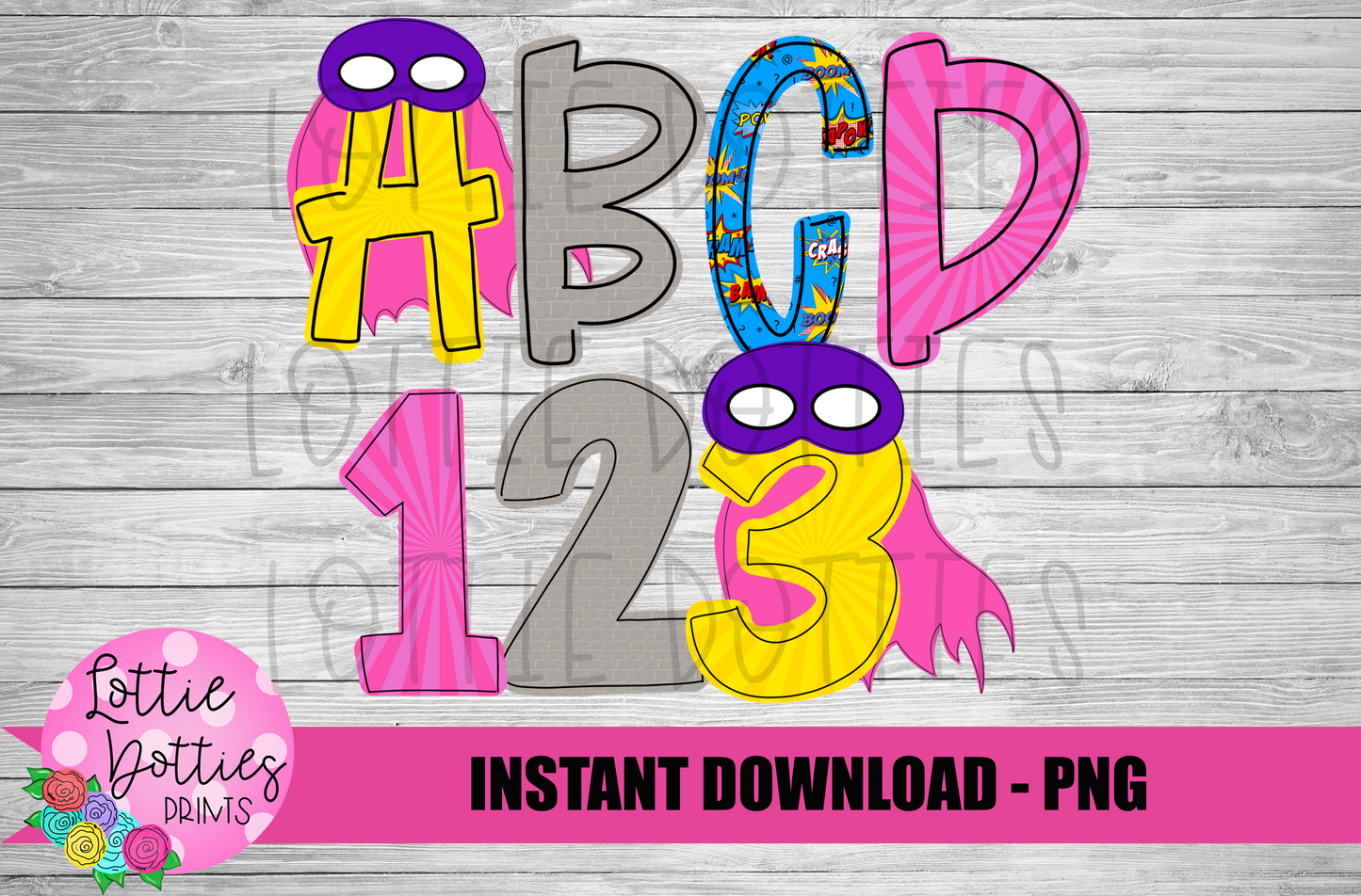 Superhero Alphabet - Alpha Pack - Alphabet Clipart - Instant Download  - Alpha Pack