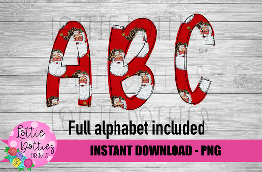 Red Santa Alphabet - Alpha Pack - Alphabet Clipart - Instant Download  - Christmas Alpha Pack