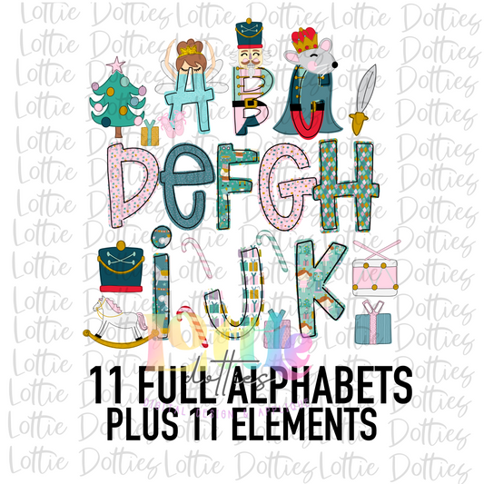 Nutcracker Whimsical - Alphabet Clipart - Instant Download  - Alpha Pack