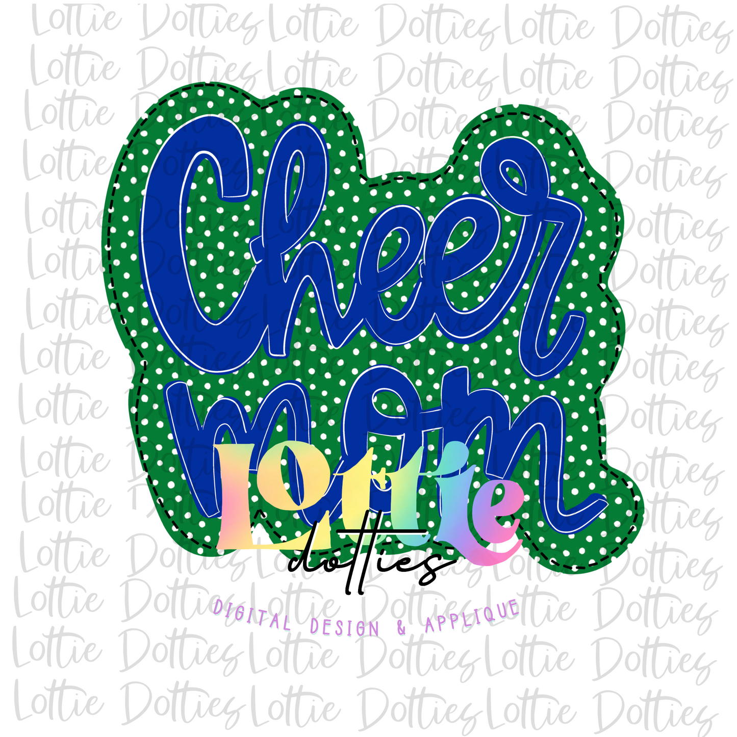 Cheer Mom Png - Cheer Mom Sublimation Design - Digital Download - Green and Blue