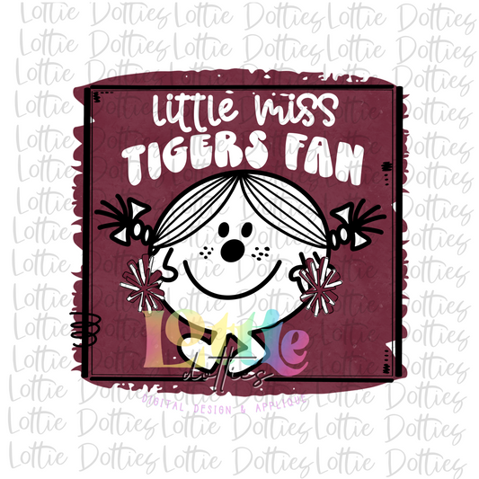 Little Miss Tigers Fan Png - Tigers Sublimation Design- Digital Download