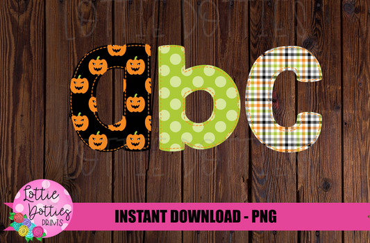 Halloween Faux Applique Alphabet - Alpha Pack - Alphabet Clipart - Instant Download  - Boy Alpha Pack