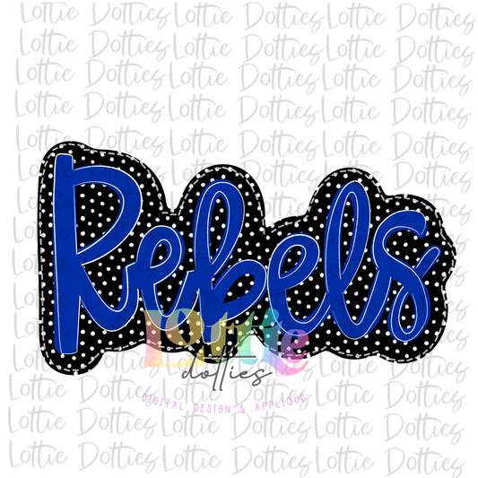 Rebels Black and Blue PNG   - Instant Download - Digital Download - Sublimation Design