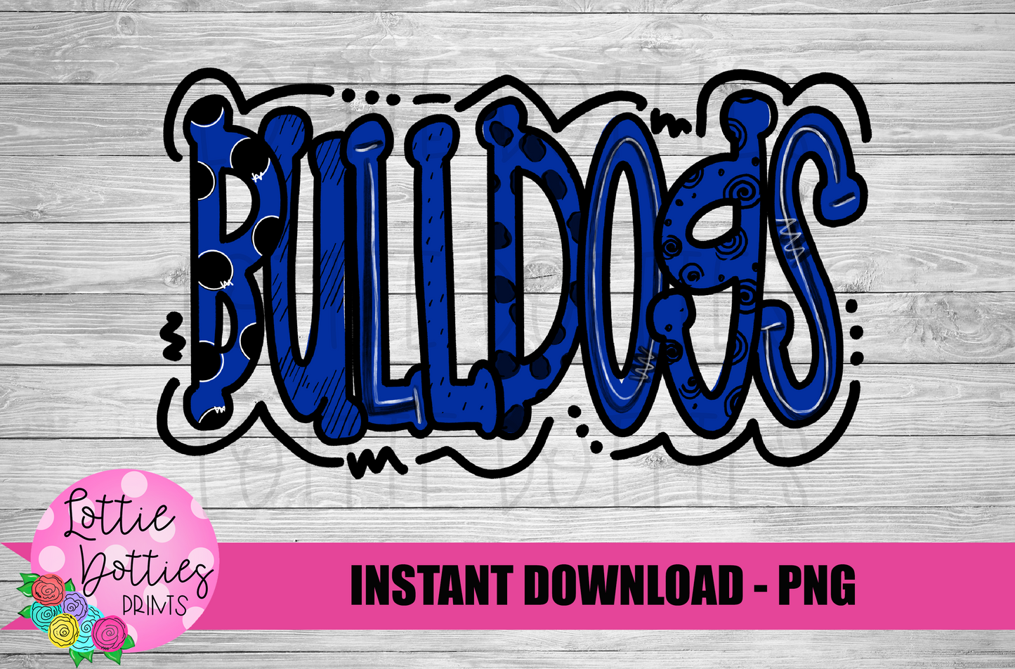 Bulldogs -  PNG - Bulldogs  -  Sublimation Design - Digital Download - Blue and Black