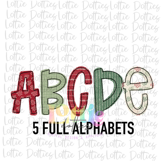 Boho Christmas Alpha - Alphabet Clipart - Instant Download  - Alpha Pack