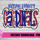 Nelson County Cardinals PNG - Cardinals Sublimation design - Digital Download