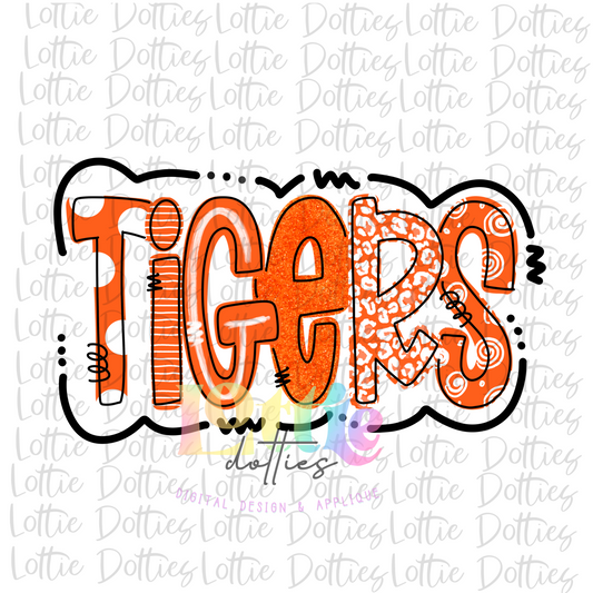 Tigers PNG - Tigers sublimation design - Orange and white - Digital Download