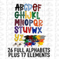 Graduation Alphabet - Alpha Pack - Alphabet Clipart - Instant Download  - Alpha Pack