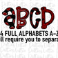 Garnet and Black Hand Lettered Alphabet - Alpha Pack - Alphabet Clipart - Instant Download  - Alpha Pack