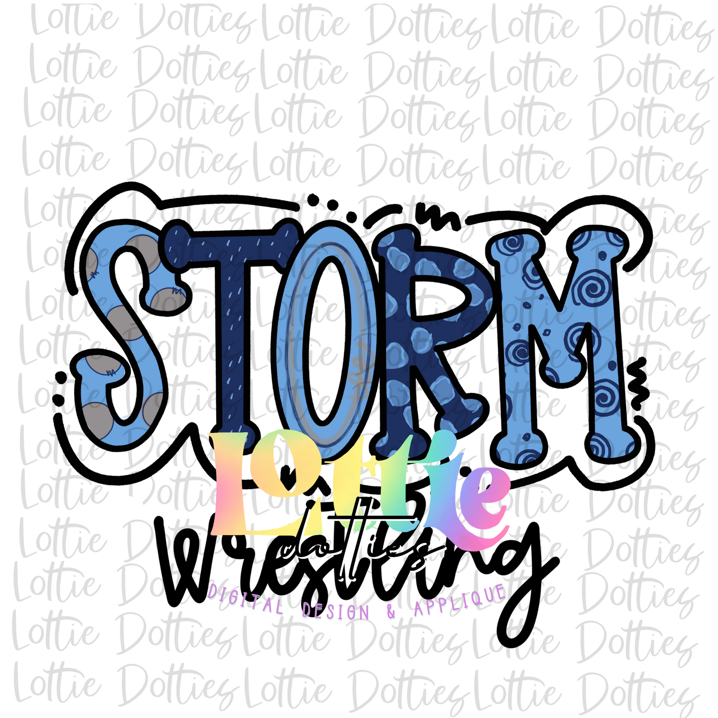 Storm Wrestling Png - Storm Sublimation Design - Digital Download - ' Blue and Nave