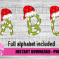 Santa Hat Alphabet - Alpha Pack - Alphabet Clipart - Instant Download  - Boy Alpha Pack