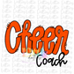 Cheer Coach Png - Cheer Sublimation File - Orange -  Instant download - Digital Download