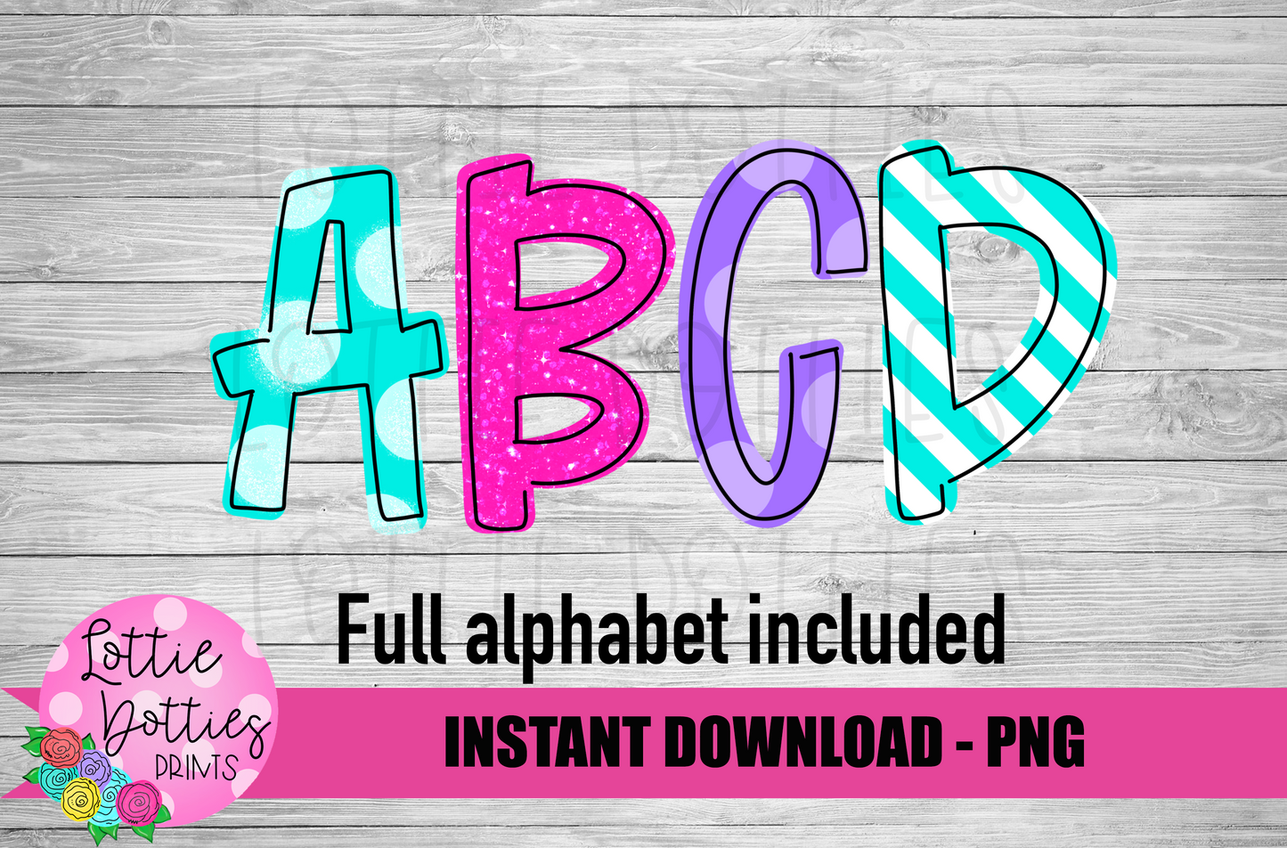 Bright Alphabet - Alpha Pack - Alphabet Clipart - Instant Download