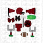 Garnet and Black Football and Cheer Elements - Football Alpha Pack add ons - Football Clipart - Digital Download - PNG