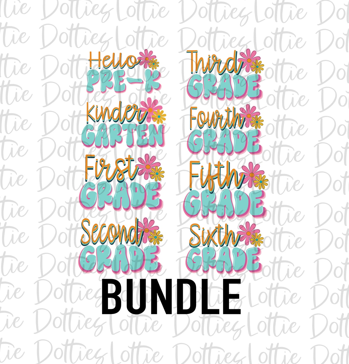 Grade Bundle PNG - Back To School - Sublimation - Digital Download