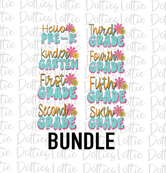 Grade Bundle PNG - Back To School - Sublimation - Digital Download