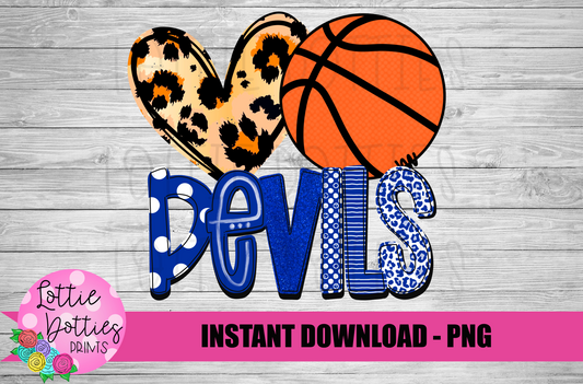 Devils basketball Png - Basketball Sublimation Design - Digital Download