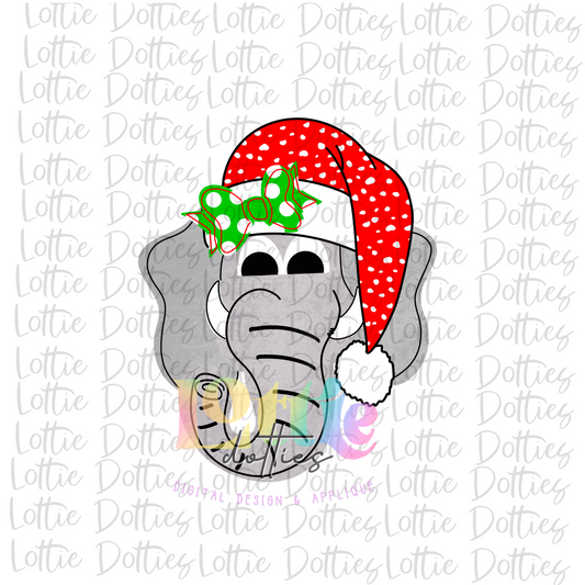 Elephant Santa Girl Png - Sublimation Design- Digital Download