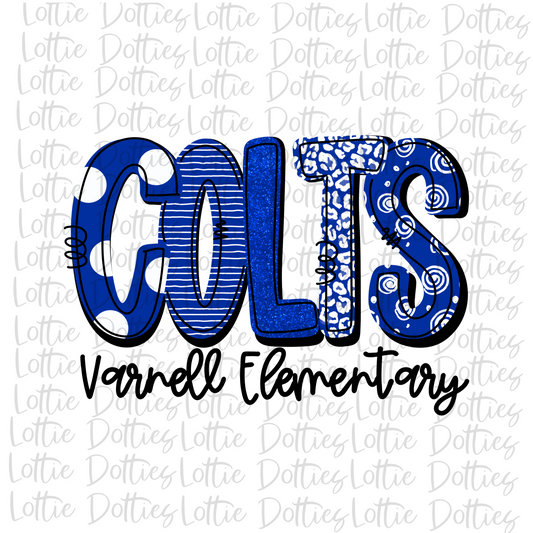 Colts PNG - Colts Varnel Elementary  sublimation design - Digital Download
