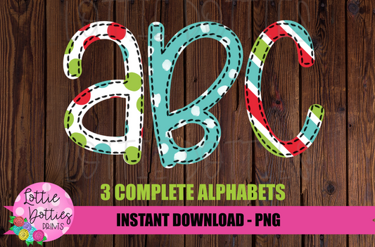 Christmas Faux Applique Alphabet - Alpha Pack  - Christmas Alpha Pack