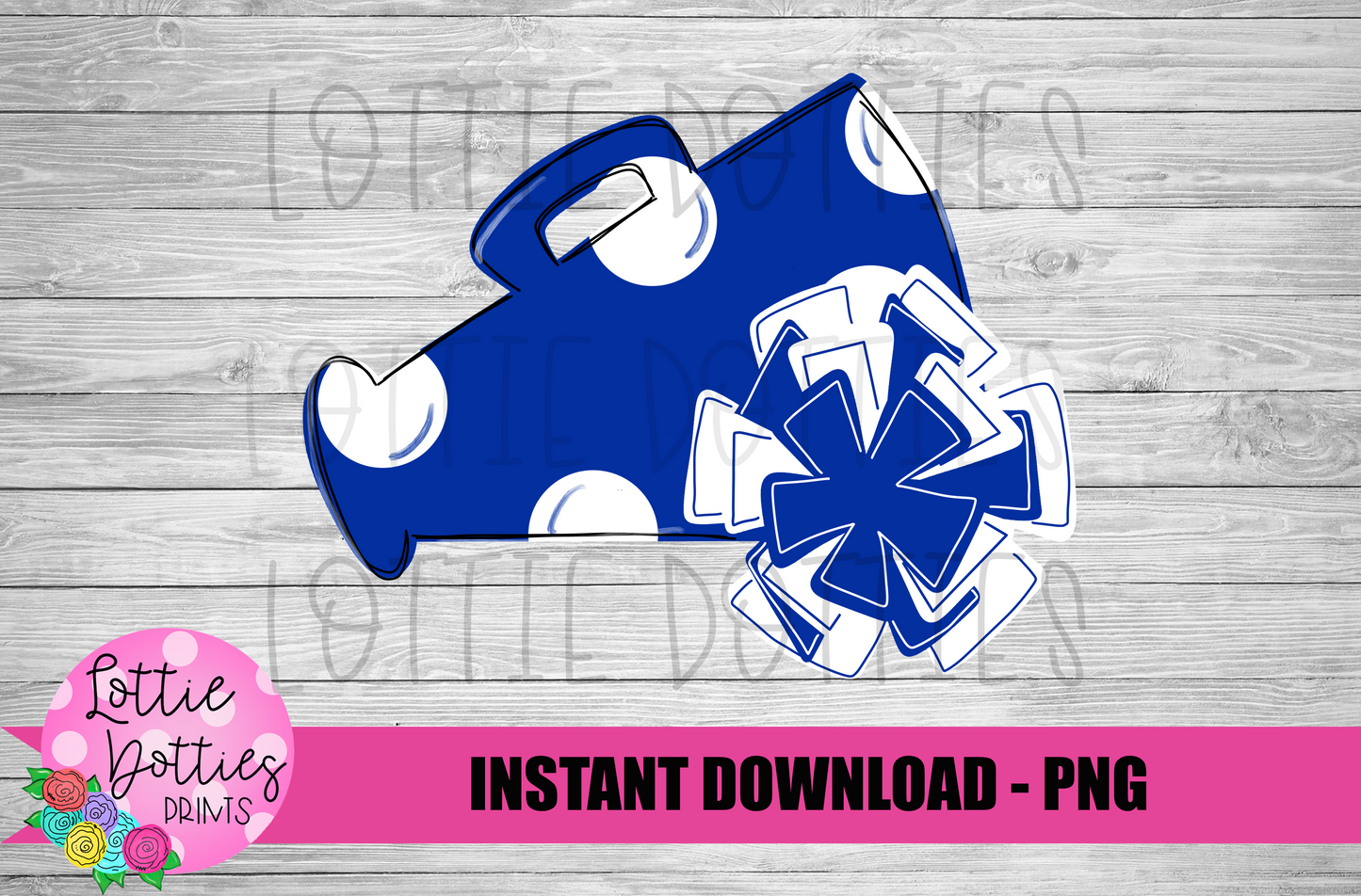 Megaphone PNG - Cheer Design - Royal Blue Megaphone Sublimation